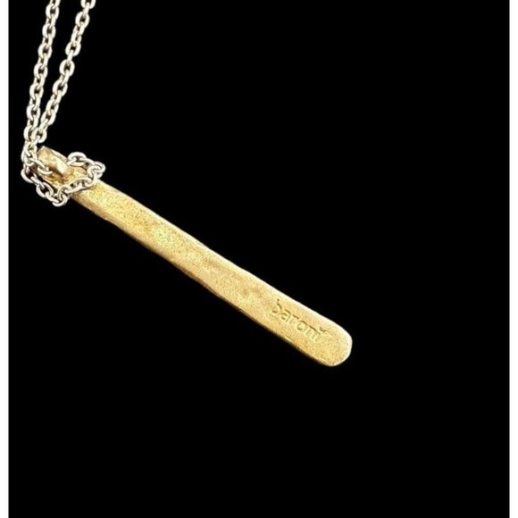 Vintage BARONI Sterling Silver Chain Necklace Modernist Pendant MCM Jewelry - Picture 6 of 7